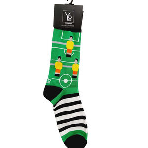 Yo Sox Socks Crew Men Women Table Soccer Ball Football Goal Cotton Stripes NWT